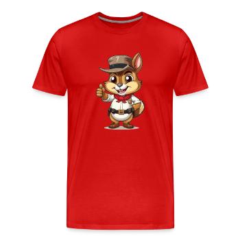 Petit shérif - T-shirt bio Premium Homme - rouge - Devant - Damien (186cm)