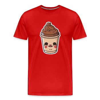 Kaffee - Männer Premium Bio T-Shirt - Rot - Vorne - Damien (186cm)