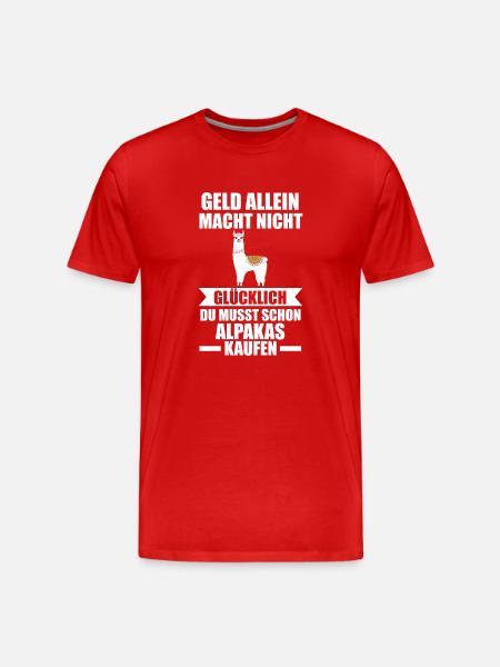 Alpaka - Männer Premium Bio T-Shirt - Rot