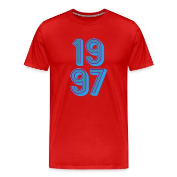 1997 Année de naissance | Couleurs changeantes - T-shirt bio Premium Homme - rouge - Devant - Damien (186cm)