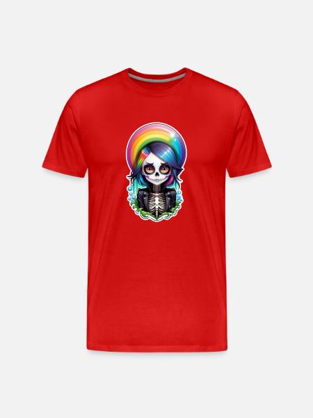 Halloween - Rock & Regenbogen - Männer Premium Bio T-Shirt - Rot