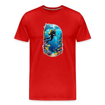 Scuba diving - Men's Premium Organic T-Shirt - red - Front - Damien (186cm)