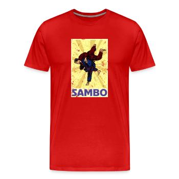 Sambo Russie arts martiaux URSS sport - T-shirt bio Premium Homme - rouge - Devant - Damien (186cm)