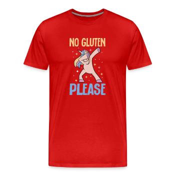 Sans gluten Intolérance au gluten - T-shirt bio Premium Homme - rouge - Devant - Damien (186cm)