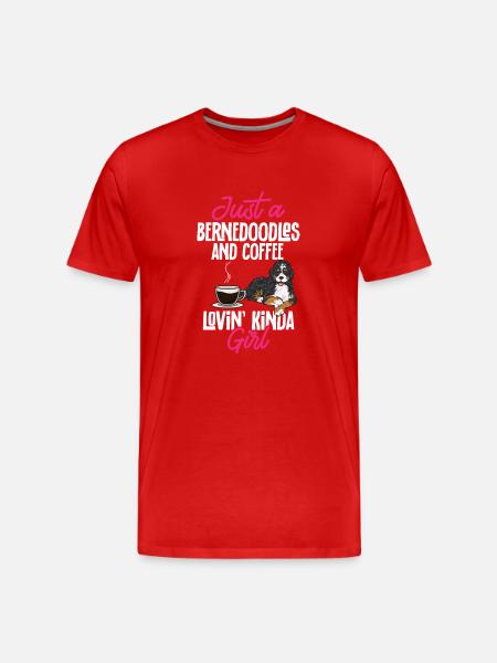 Bernedoodle Dog - Men's Premium Organic T-Shirt - red
