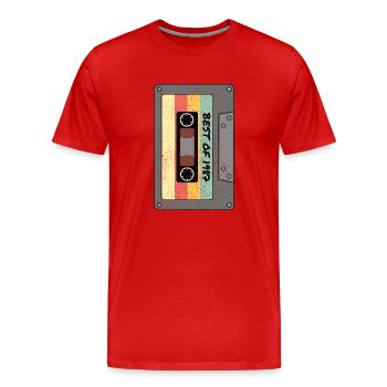 Best of 1987 Classic cassette original gift - Men's Premium Organic T-Shirt - red - Front - Damien (186cm)