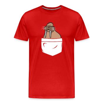 Walross - Männer Premium Bio T-Shirt - Rot - Vorne - Damien (186cm)