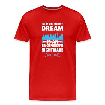 Lustiger Architekt Bauberater - Männer Premium Bio T-Shirt - Rot - Vorne - Damien (186cm)