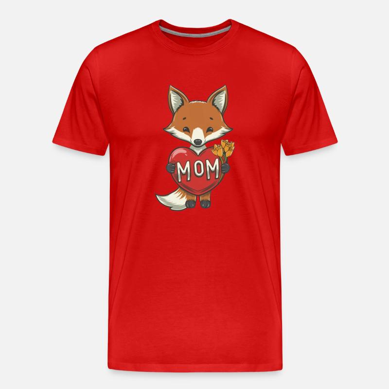 FOX MOM - Männer Premium Bio T-Shirt - Rot