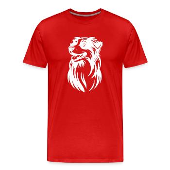 Berger australien Portrait de chien flou - T-shirt bio Premium Homme - rouge - Devant - Damien (186cm)