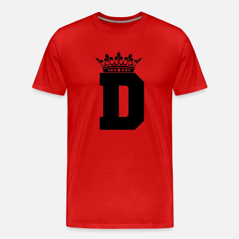 buchstabe D Krone - Männer Premium Bio T-Shirt - Rot