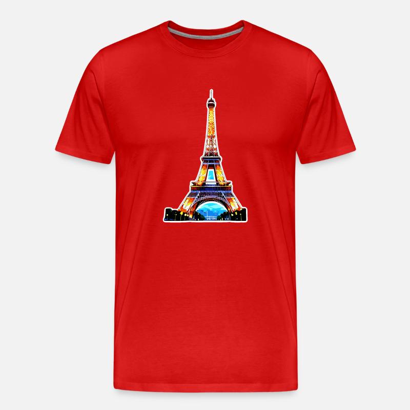 Eiffelturm #7 - Männer Premium Bio T-Shirt - Rot