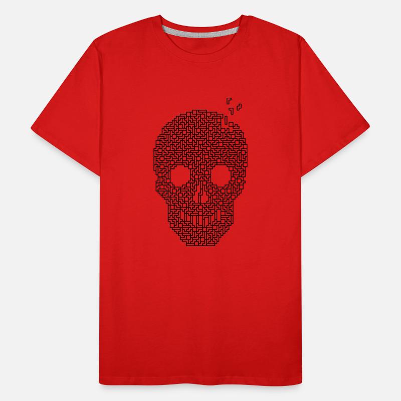Schädel - Schwarzer Umriss Männer Premium Bio T-Shirt
