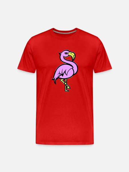 flamingo comic - Männer Premium Bio T-Shirt - Rot