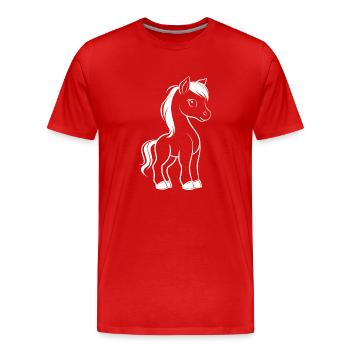 Poney - T-shirt bio Premium Homme - rouge - Devant - Damien (186cm)