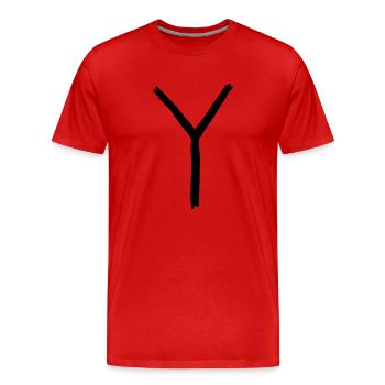 Buchstaben Y - Männer Premium Bio T-Shirt - Rot - Vorne - Damien (186cm)