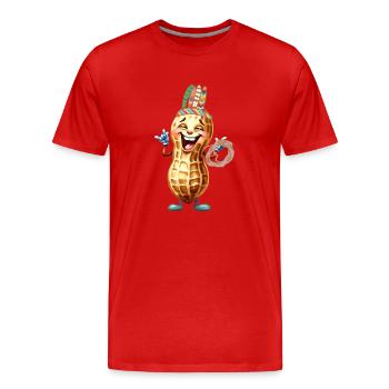 Cacahuète Wild West Enfant Enfants Cacahuètes Noix - T-shirt bio Premium Homme - rouge - Devant - Damien (186cm)