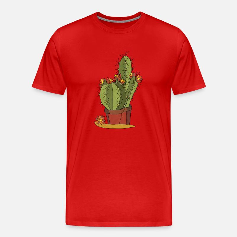 Blumen - Männer Premium Bio T-Shirt - Rot