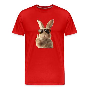 Süße Osterhase - Männer Premium Bio T-Shirt - Rot - Vorne - Damien (186cm)
