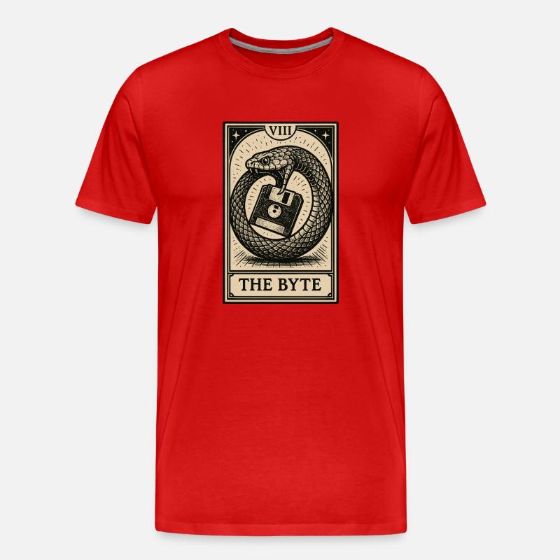 Data Hoarding Tarot – Das Byte - Männer Premium Bio T-Shirt - Rot