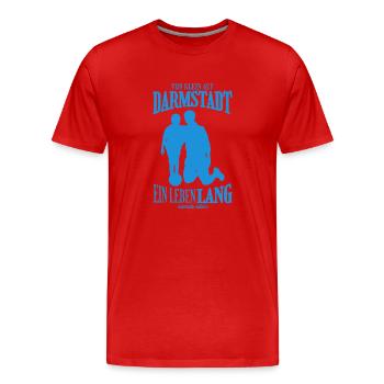 Darmstadt Football Tradition Cadeau - T-shirt bio Premium Homme - rouge - Devant - Damien (186cm)