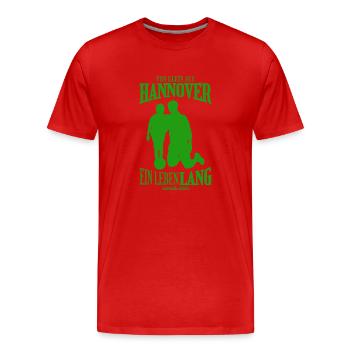 Hannover Fußball Tradition Geschenk - Männer Premium Bio T-Shirt - Rot - Vorne - Damien (186cm)