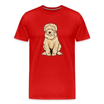 Labradoodle Goldendoodle chien Doodle - T-shirt bio Premium Homme - rouge - Devant - Damien (186cm)