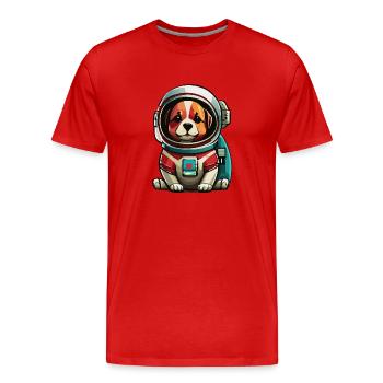 Chien Astro - T-shirt bio Premium Homme - rouge - Devant - Damien (186cm)