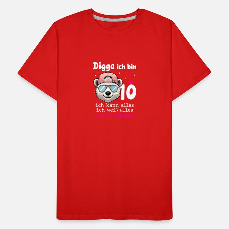 Digga Ich Bin 10 Kindergeburtstag Mädchen Männer Premium Bio T-Shirt