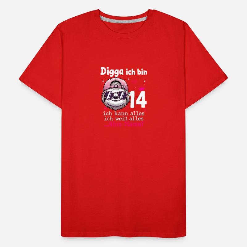 Digga Ich Bin 14 Kindergeburtstag Mädchen Männer Premium Bio T-Shirt