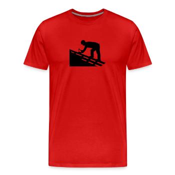 Couvreur - T-shirt bio Premium Homme - rouge - Devant - Damien (186cm)