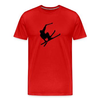 Ski - Männer Premium Bio T-Shirt - Rot - Vorne - Damien (186cm)
