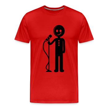 Entertainer Singer with Microphone - Men's Premium Organic T-Shirt - red - Front - Damien (186cm)