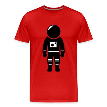 Astronaut Space - Männer Premium Bio T-Shirt - Rot - Vorne - Damien (186cm)