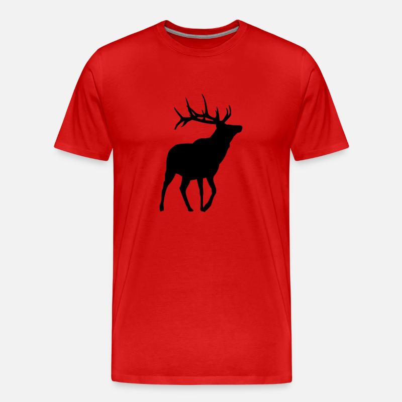 Hirsch - Männer Premium Bio T-Shirt - Rot