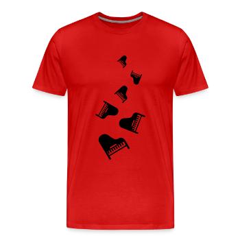 Piano Instrument - T-shirt bio Premium Homme - rouge - Devant - Damien (186cm)