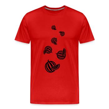 Fruit du melon - T-shirt bio Premium Homme - rouge - Devant - Damien (186cm)