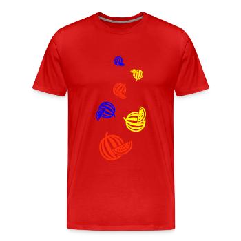 Fruit du melon - T-shirt bio Premium Homme - rouge - Devant - Damien (186cm)