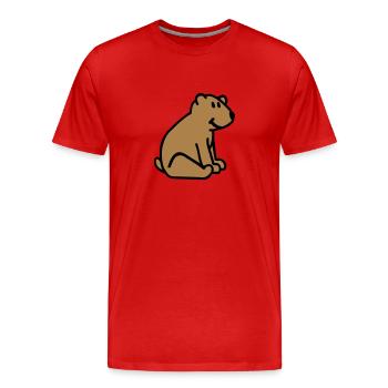 Nounours - T-shirt bio Premium Homme - rouge - Devant - Damien (186cm)