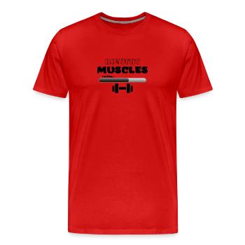 Soon muscles - Men's Premium Organic T-Shirt - red - Front - Damien (186cm)