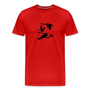 élégant cygne muet troupeau oiseaux cygne - T-shirt bio Premium Homme - rouge - Devant - Damien (186cm)