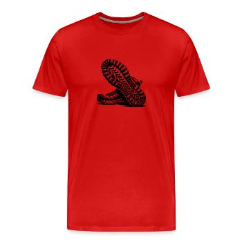 Wanderstiefel mit tiefem Profil - Männer Premium Bio T-Shirt - Rot - Vorne - Damien (186cm)