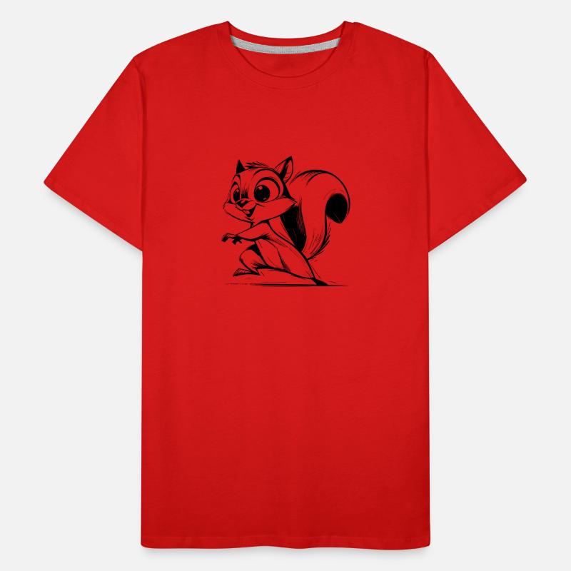 Mignon bébé écureuil dessin au crayon T-shirt bio Premium Homme