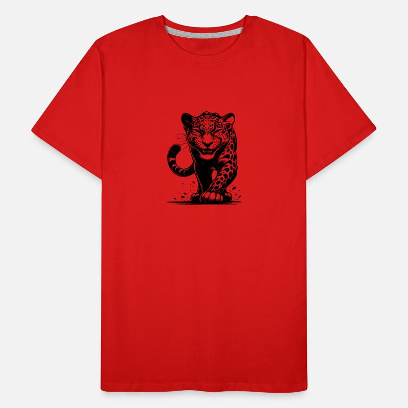 Cunning leopard hunting with spots Men's Premium Organic T-Shirt
