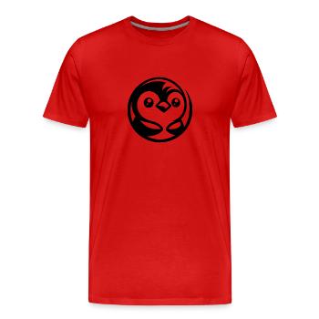 Minimalistische Pinguinzeichnung mit Comic-Charme - Männer Premium Bio T-Shirt - Rot - Vorne - Damien (186cm)