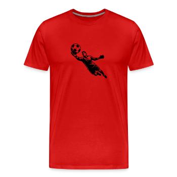 Compétences de gardien de but combinées aux réflexes et à la précision - T-shirt bio Premium Homme - rouge - Devant - Damien (186cm)