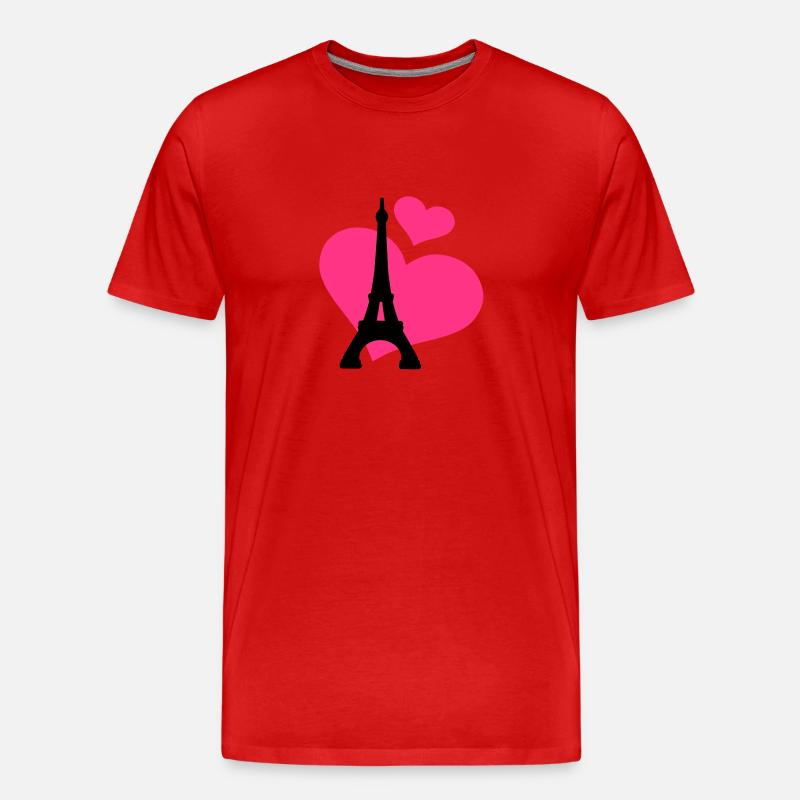 Eiffelturm Paris - Männer Premium Bio T-Shirt - Rot