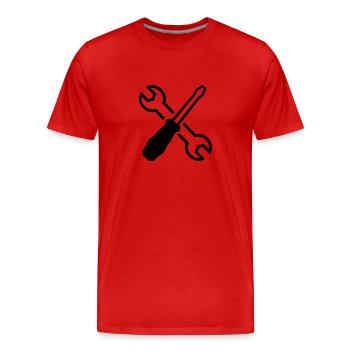 Werkzeug - Männer Premium Bio T-Shirt - Rot - Vorne - Damien (186cm)