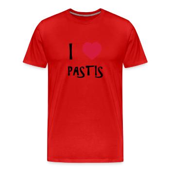 I Love Pastis - Männer Premium Bio T-Shirt - Rot - Vorne - Damien (186cm)
