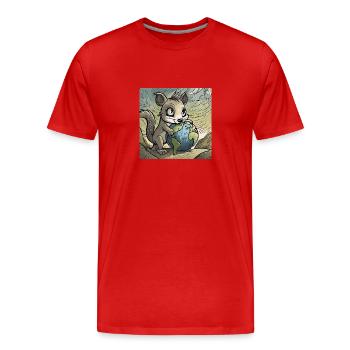 Cute Anime Design - Men's Premium Organic T-Shirt - red - Front - Damien (186cm)